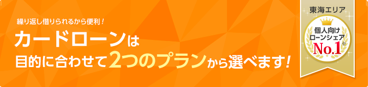 カードローンは目的に合わせて2つのプランから選べます！