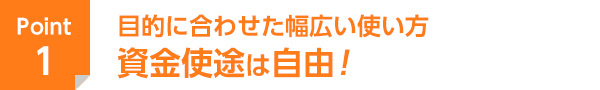 目的に合わせた幅広い使い方　資金使途は自由！