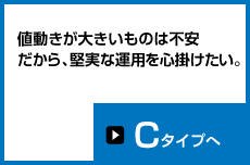 値動きが大きいものは不安だから、堅実な運用を心掛けたい。Cタイプへ