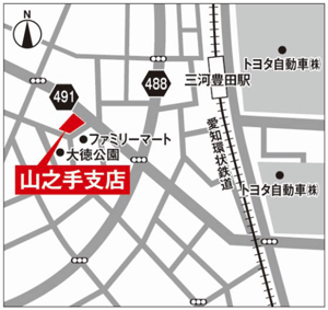 地図：山之手支店